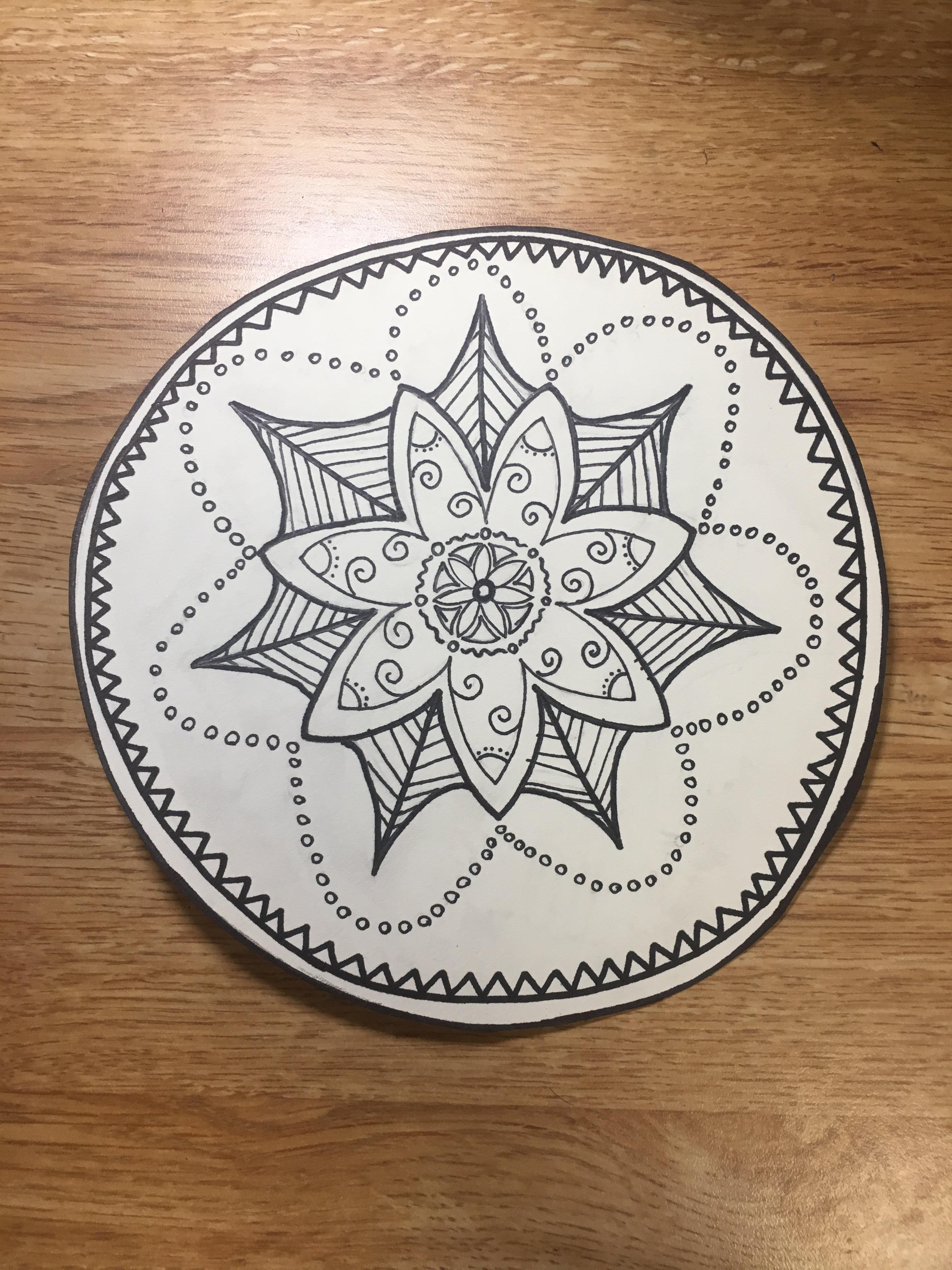 Fractal Mandala Pattern  #36457 2 x Coasters bw 