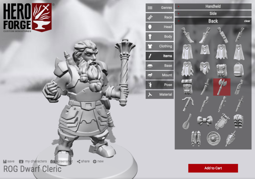 Hero Forge custom D&D tabletop gaming character creator tutorial screenshot